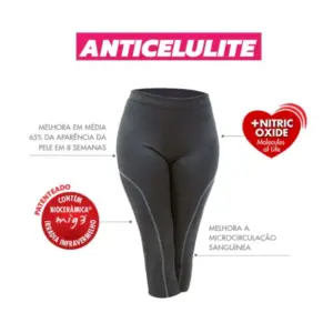 Bermuda Anticelulite OTI Design Silhueta - Suave Compressão (1-2 dedos acima da altura do umbigo) - Preto, G