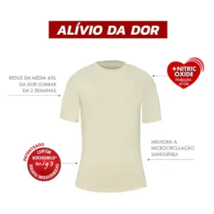 Camiseta de Infravermelho Invel® Shirt Tradicional - Manga Curta - Unissex - Creme, XGG