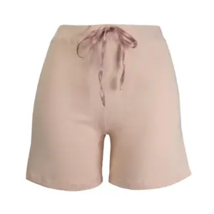 Shorts Pijama MIG3 - Feminino - Detalhe em Cetim - Bege, GG