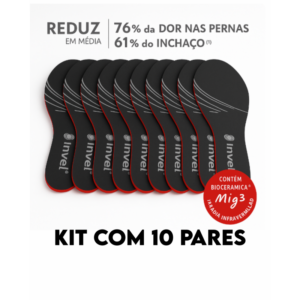 Kit com 10 Palmilhas de Infravermelho - Premium 33-44 - Unissex
